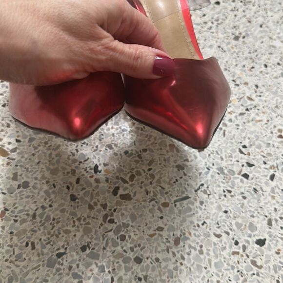 Schutz Sionne red clear transparent heel slingback 9.5 - Picture 7 of 9
